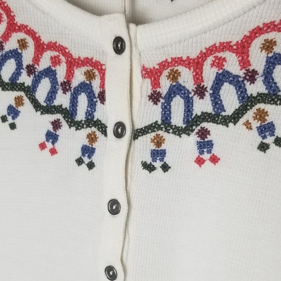 Lucky Brand Front Buttons Embroidered Long Slevees - Picture 11 of 11